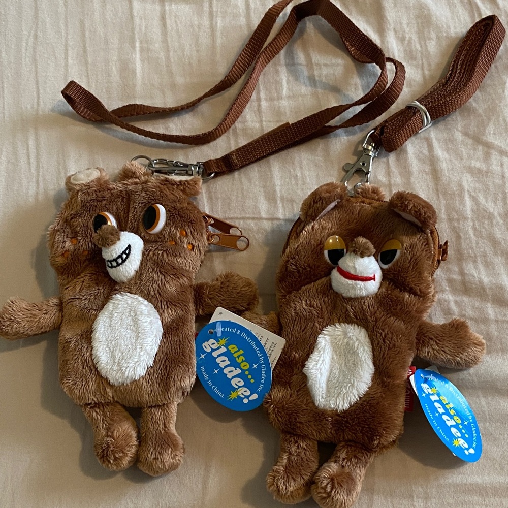 Brand new Pair Brown Plush Bear pochette
